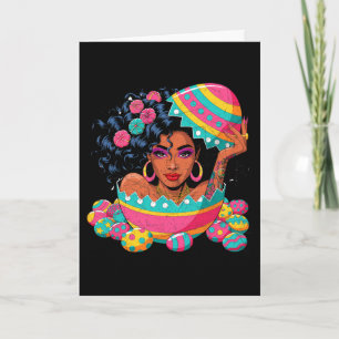Bunter Ostereier-Such-Black Queen Juneteenth-Frau Karte