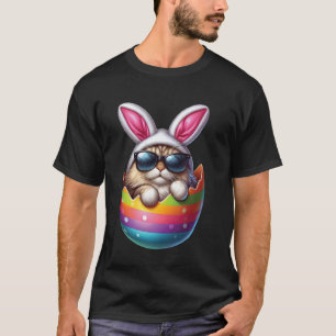 Bunter Osterhase Katze - Süße Kitty Katze Ostern  T-Shirt