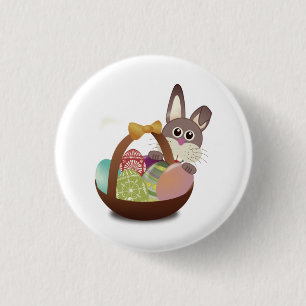 Bunter Osterhase und Eier Button