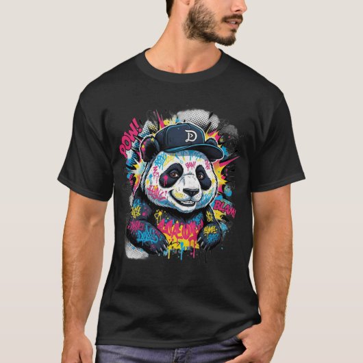 Bunter Panda T-Shirt (Vorderseite)
