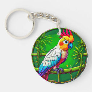 Bunter Papagei Schlüsselanhänger