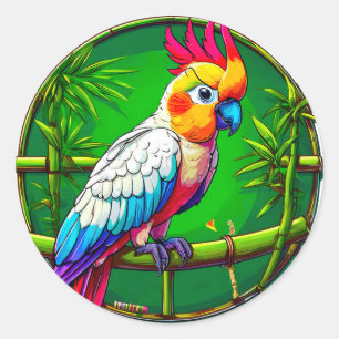 Bunter Papagei Tropischer Vogel Art Aufkleber