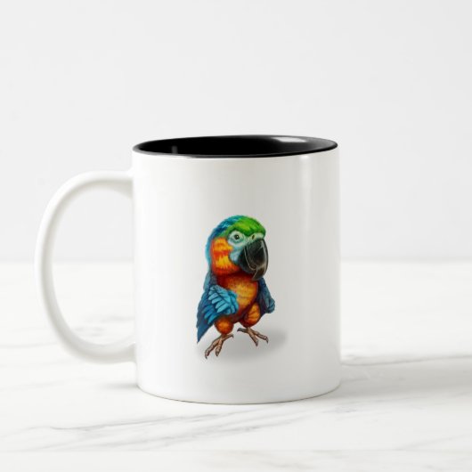 Bunter Papagei! Zweifarbige Tasse (Links)