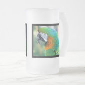 Bunter Papageien-mattierte Bier-Tasse Mattglas Bierglas (VorderseiteRechts)