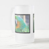 Bunter Papageien-mattierte Bier-Tasse Mattglas Bierglas (Vorderseite Links)