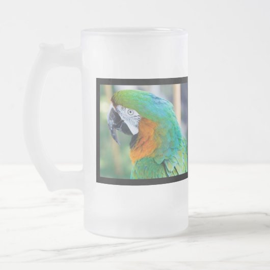 Bunter Papageien-mattierte Bier-Tasse Mattglas Bierglas (Links)