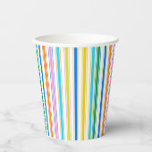 Bunter Papierbecher Happy Fun Karibik ColorStripe (Vorderseite)