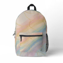 Bunter Pastell-Rucksack mit goldenen Linien