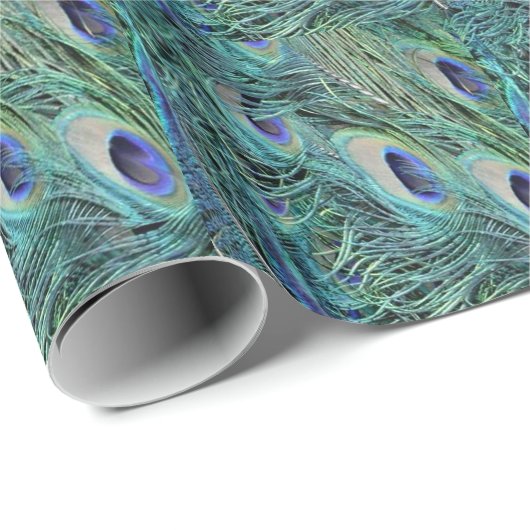Bunter Pfau Geschenkpapier (Rolleneckpunkt)