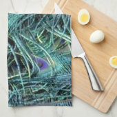 Bunter Pfau Geschirrtuch (Viertel Falte)