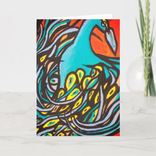 Bunter Pfau Karte