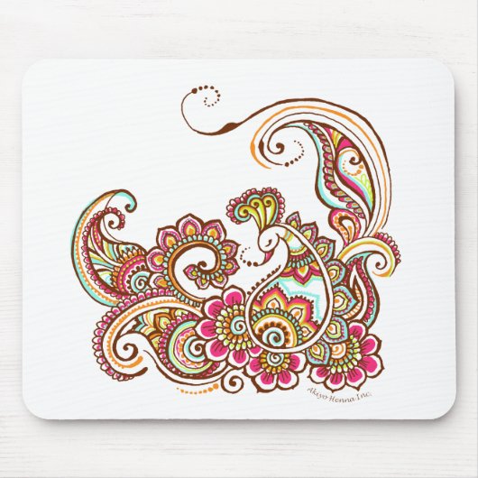bunter Pfau Mousepad (Vorne)