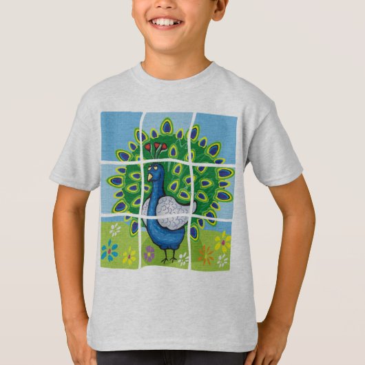 BUNTER PFAU SCHERZT SHIRT (Vorderseite)