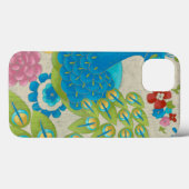 Bunter Pfau und Blumen Case-Mate iPhone Hülle (Rückseite (Horizontal))