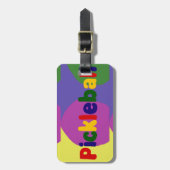 Bunter Pickleball Buchstabe-Kunst-Entwurf Gepäckanhänger (Vorderseite vertikal)