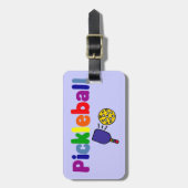 Bunter Pickleball Kunst-Entwurf Gepäckanhänger (Vorderseite vertikal)
