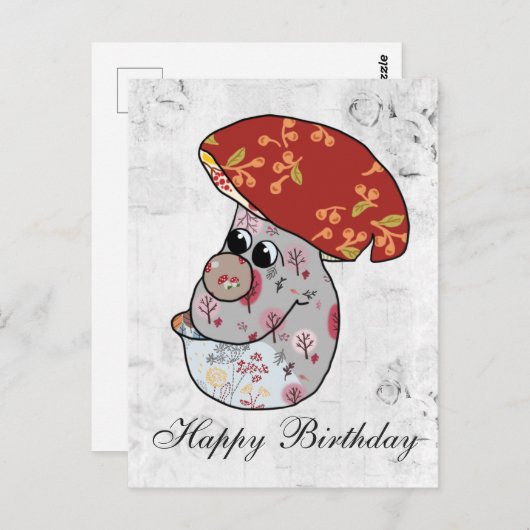 Bunter Pilz Postkarte (Vorne/Hinten)