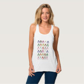 Bunter Pinguin-Muster – Fettes Regenbogen-Tier Tank Top (Vorderseite Vollansicht)