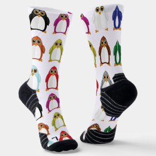 Bunter Pinguin-Muster – Spaßige Regenbogen-Tier-Sp Socken