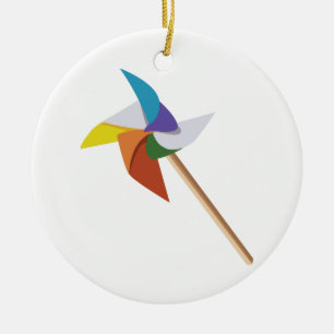 Bunter Pinwheel Keramik Ornament