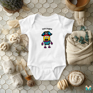 Bunter Piraten-Roboter-Kleinkind-Baby-Spaß Baby Strampler
