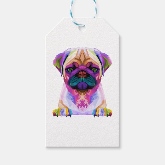 Bunter Pit bull T - Shirt, Pitbull Lover T-Shirt,  Geschenkanhänger (Vorderseite)