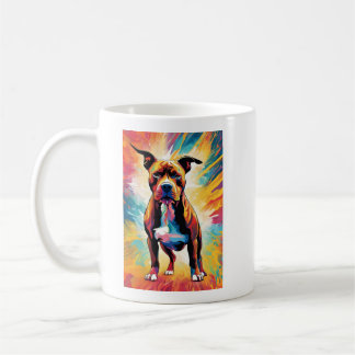 Bunter Pitbull-Becher – Kühnes Pop-Art-Hund-Design Kaffeetasse