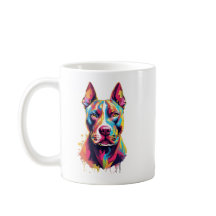 Bunter Pitbull Becher – Lebendiges Pop-Art-Hund-De