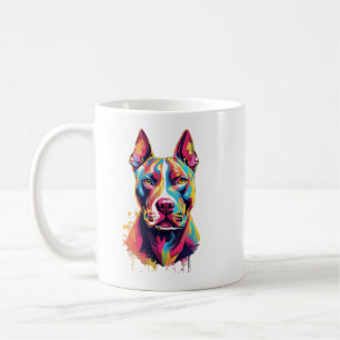 Bunter Pitbull Becher – Lebendiges Pop-Art-Hund-De Kaffeetasse