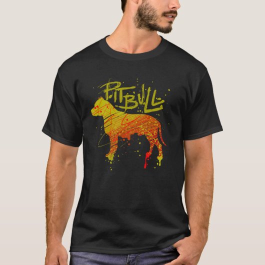 Bunter Pitbull T-Shirt (Vorderseite)