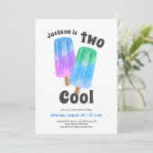 Bunter Popsicle-Junge 2. Geburtstag Einladung (Stehend Vorderseite)