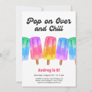 Bunter Popsicle Sommer 5. Geburtstag Einladung