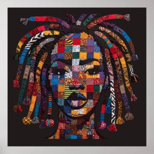 Bunter Poster über Schwarze Frauen zum Feiern