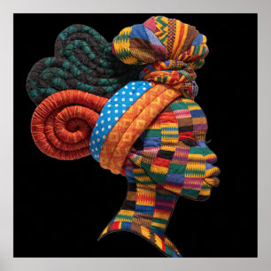 Bunter Poster über Schwarze Frauen zum Feiern