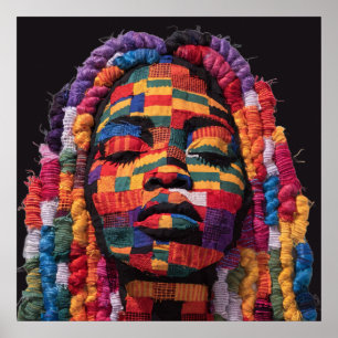 Bunter Poster über Schwarze Frauen zum Feiern