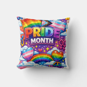 Bunter Pride-Monat Regenbogen- und Einhorn-Kunst Kissen
