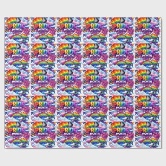 Bunter Pride Month Regenbogen und Einhorn Kunst Geschenkpapier
