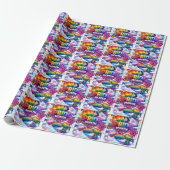 Bunter Pride Month Regenbogen und Einhorn Kunst Geschenkpapier (Ungerollt)