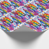 Bunter Pride Month Regenbogen und Einhorn Kunst Geschenkpapier (Ecke)