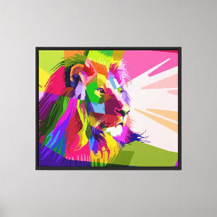 Bunter prismatischer Pop-Art-Entwurf eines Löwen Leinwanddruck