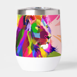 Bunter, prismatischer Pop-Art-Löwe