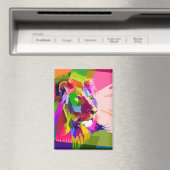 Bunter prismatischer Pop-Art-Löwe Magnet (In Situ (Geschirrspüler))