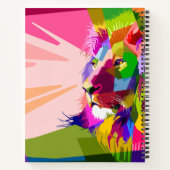 Bunter prismatischer Pop-Art-Löwe Notizblock (Rückseite)