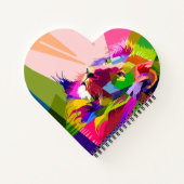 Bunter, prismatischer Pop-Art-Löwe Notizblock (Rückseite)