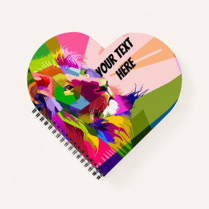 Bunter, prismatischer Pop-Art-Löwe Notizblock