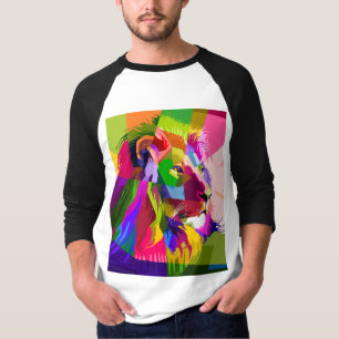 Bunter, prismatischer Pop-Art-Löwe T-Shirt