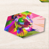 Bunter, prismatischer Pop-Art-Löwe Untersetzer (angewinkelt)