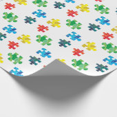 Bunter Puzzlespielstückentwurf Geschenkpapier (Ecke)