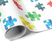 Bunter Puzzlespielstückentwurf Geschenkpapier (Rolleneckpunkt)