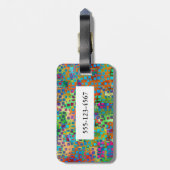 Bunter quadratischer Confetti-abstrakte Gepäckanhänger (Rückseite vertikal)